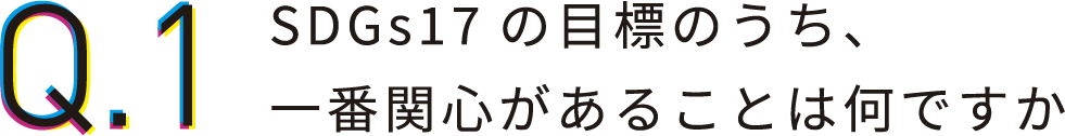 Q1 SDGs17の目標のうち、一番関心があることは何ですか