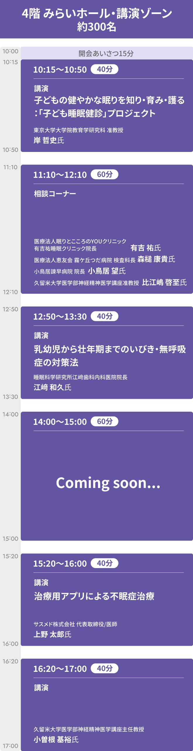 4階 みらいホール タイムライン